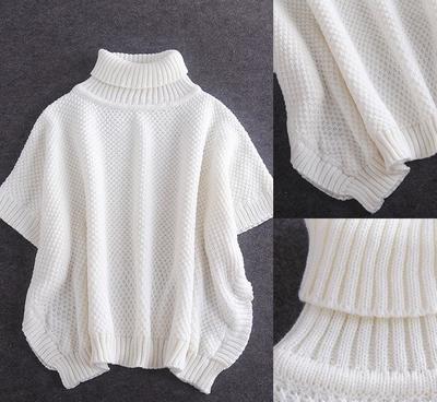 2014早秋新款 杉杉來(lái)了 白色斗篷針織衫1084