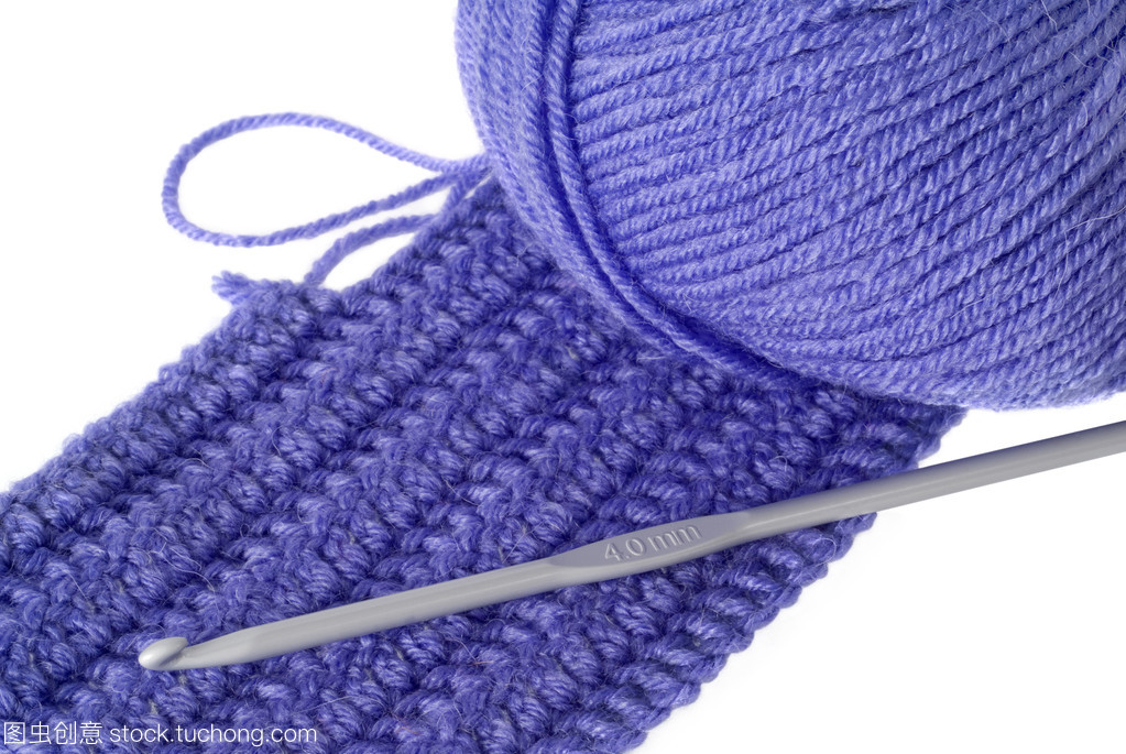 鉤針編織、 針織上衣和藍(lán)色紗